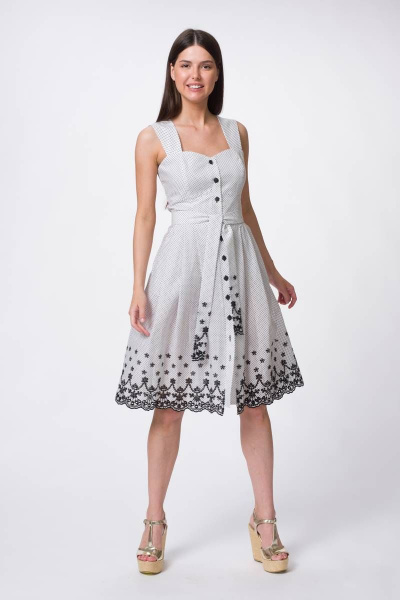 Летний сарафан из хлопка с горошковым принтом Stilville 1796 горох - фото 5