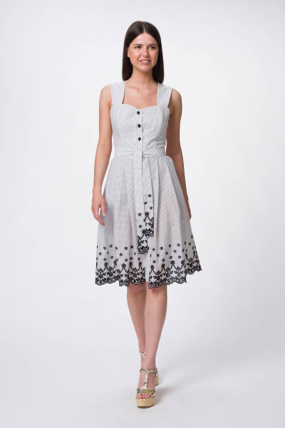 Летний сарафан из хлопка с горошковым принтом Stilville 1796 горох - фото 4