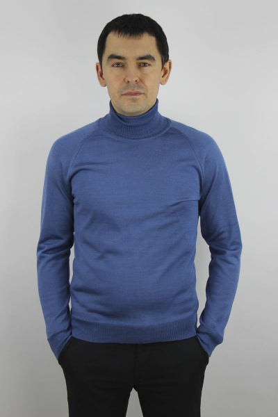 Мужской вязаный свитер реглан с отложным воротником Полесье С3070-17 7С1581-Д43 170,176 королевский_синий - фото 1