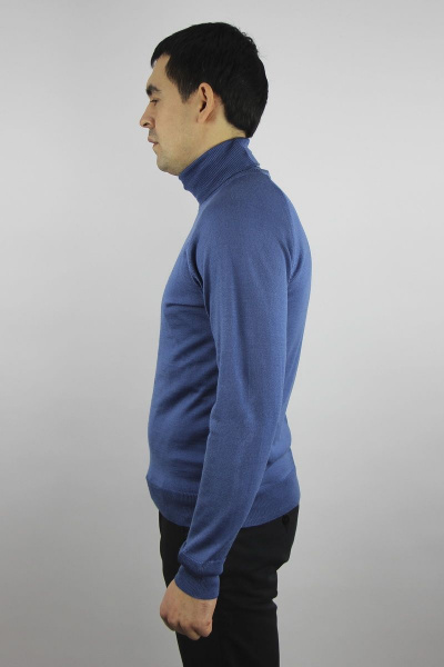 Мужской свитер прямой реглан с отложным воротником Полесье С3070-17 7С1581-Д43 182,188 королевский_синий - фото 3