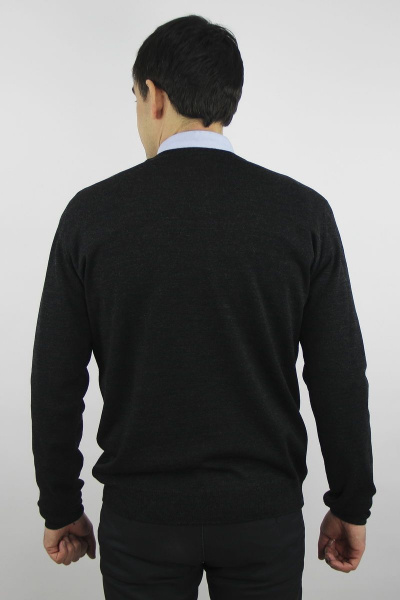 Джемпер мужской демисезонный второго слоя с коротким вырезом Полесье С5624-19 0С2011-Д43 170,176 антрацит - фото 4