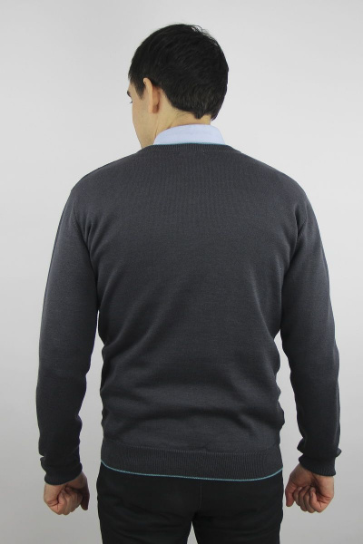 Джемпер из хлопка серый мужской второго слоя, демисезон Полесье С5652-20 1С1005-Д43 170,176 дипломат - фото 4