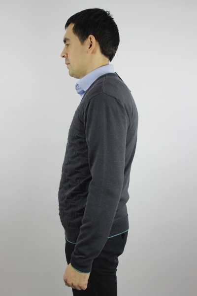 Джемпер из хлопка серый мужской второго слоя, демисезон Полесье С5652-20 1С1005-Д43 170,176 дипломат - фото 3