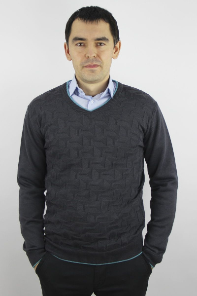 Джемпер из хлопка серый мужской второго слоя, демисезон Полесье С5652-20 1С1005-Д43 170,176 дипломат - фото 1