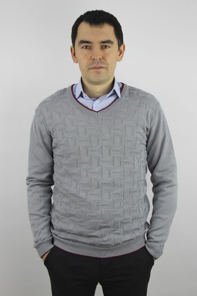 Джемпер из хлопка серый мужской второго слоя, демисезон Полесье С5652-20 1С1005-Д43 182,188 серый - фото 1