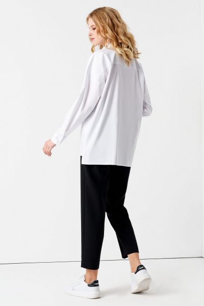 Блузка женская классическая с воротником из хлопка Панда 71340w белый - фото 2