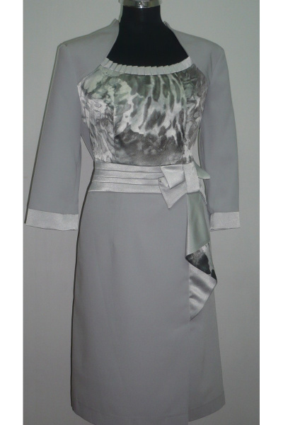 Платье серое круглый год классика Eva Lux 1399 - фото 1