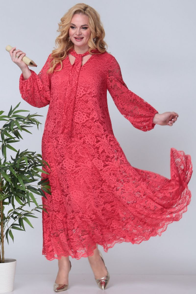 Платье Anastasia 713 коралл - фото 3