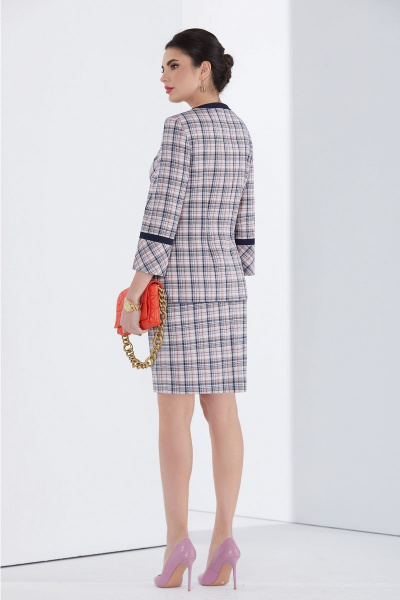 Деловой костюм юбочный с жакетом и юбкой из твида Lissana 4458 - фото 4