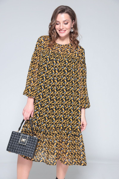 Жилет, платье ALEZA 1062 горчица - фото 2