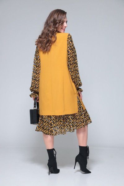 Жилет, платье ALEZA 1062 горчица - фото 3