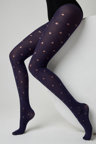 Демисезонные синие колготки с горошком 60 den CONTE Fantasy_ENJOY_Marino - фото 2