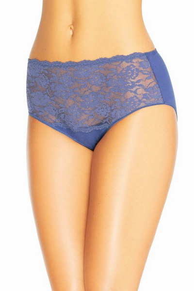 Трусы с кокеткой из кружева и средней талией Teyli 144 джинс - фото 1