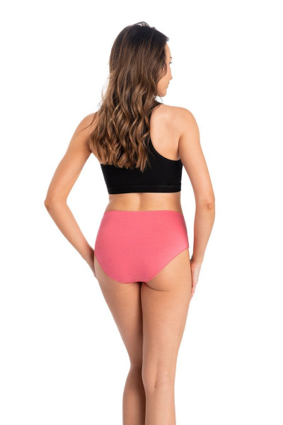 Трусы с кокеткой из кружева и средней талией Teyli 144 коралл - фото 2