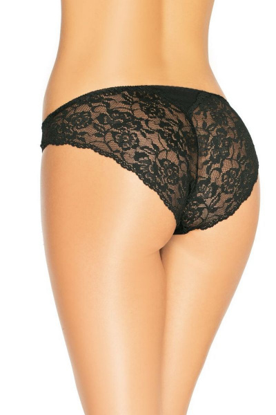 Трусы с высокой талией и кружевом из эластичного полотна Teyli 153 черный - фото 2