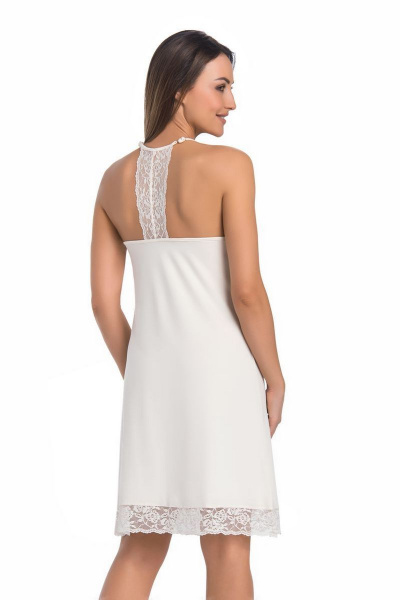 Ночная сорочка из вискозы и кружева с воланом Teyli 2802/170,176 экри - фото 2