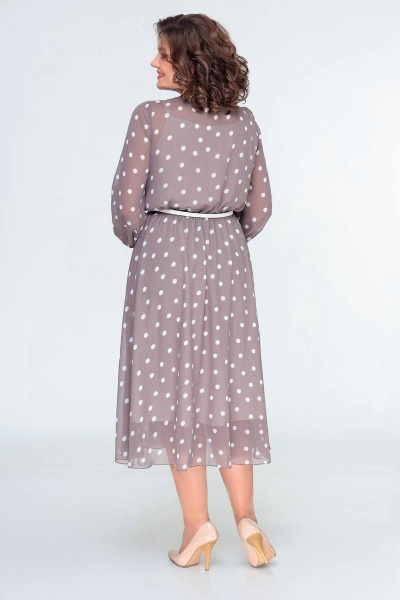 Платье Swallow 471 кофейный_в_горошек - фото 5