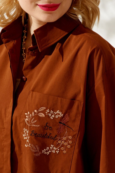 Рубашка KOKOdea 212540 коричневый - фото 5