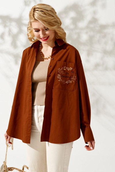 Рубашка KOKOdea 212540 коричневый - фото 2