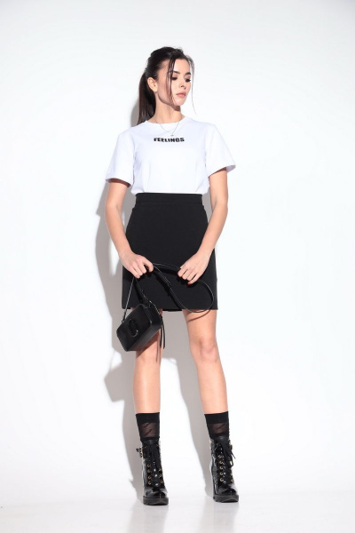 Юбка прилегающая с шлицей и потайной застежкой SILVERSPICE S-4101 - фото 1