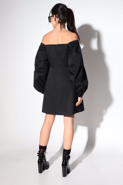 Демисезонное платье с объемным рукавом и вырезом SILVERSPICE S-5103 - фото 6