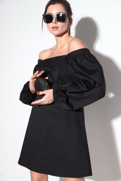 Демисезонное платье с объемным рукавом и вырезом SILVERSPICE S-5103 - фото 5