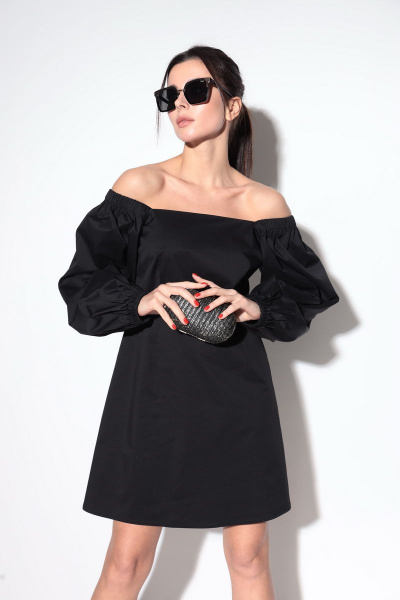 Демисезонное платье с объемным рукавом и вырезом SILVERSPICE S-5103 - фото 2