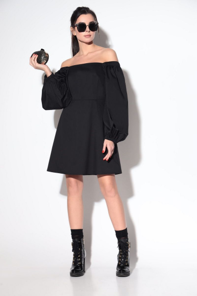 Демисезонное платье с объемным рукавом и вырезом SILVERSPICE S-5103 - фото 4