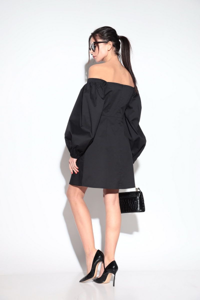 Демисезонное платье с объемным рукавом и вырезом SILVERSPICE S-5103 - фото 3