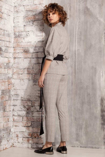 Жакет Nova Line 1875 клетка_бежевая - фото 2