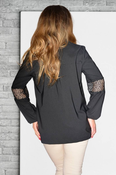 Блуза из кружева и текстиля с разрезами и металлической пластинкой Needle 495/1 - фото 2