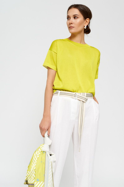 Брюки женские прямого кроя с накладными карманами и съемным поясом BURVIN 8089-11 - фото 2