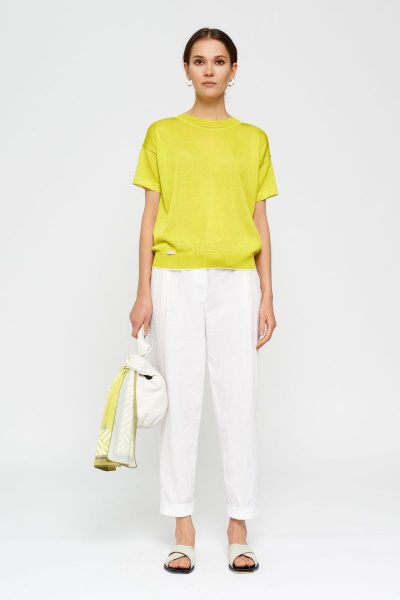 Брюки женские прямого кроя с накладными карманами и съемным поясом BURVIN 8089-11 - фото 3