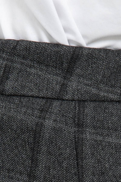 Классические брюки с высокой талией и ремешком Domna 12104 темно-серая_клетка - фото 4