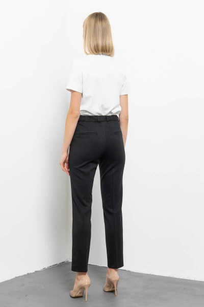 Брюки с высокой посадкой и имитацией карманов Domna 12104 черный - фото 3