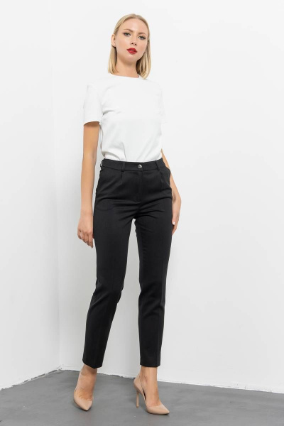 Брюки с высокой посадкой и имитацией карманов Domna 12104 черный - фото 2