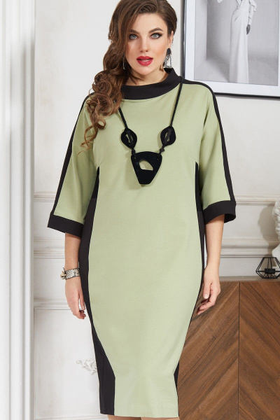 Платье Vittoria Queen 14113/3 олива-черный - фото 1