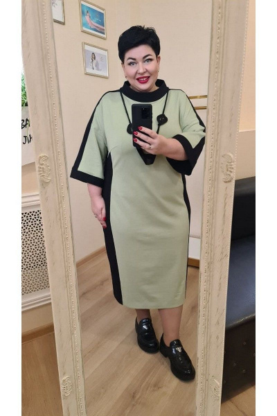 Платье Vittoria Queen 14113/3 олива-черный - фото 4