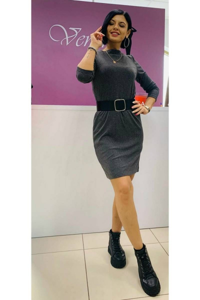 Платье трикотажное с кулиской и карманами S. Veles 63-171 - фото 1