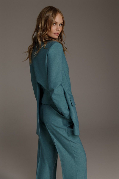 Брюки, жакет PiRS 3496 серо-бирюзовый - фото 4