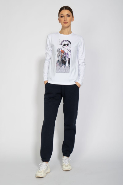 Лонгслив с принтом из трикотажа хлопка для демисезона Kivviwear 4061.01 - фото 2