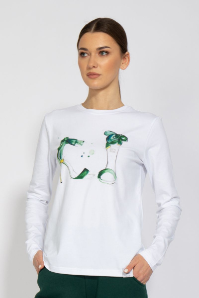 Лонгслив с принтом из хлопка для демисезона Kivviwear 4061.02 - фото 1