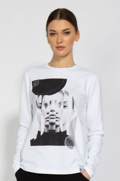Лонгслив с принтом из хлопка для демисезона Kivviwear 4061.09 - фото 1