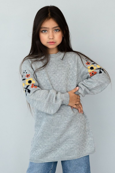 Платье из шерсти с рукавом реглан, серое, до бедра Полесье С4880-17 8С0175-Д43 134,140 горная_дымка - фото 2