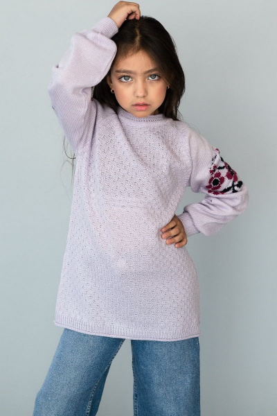 Платье реглан из шерсти с укороченным к низу силуэтом, розовое Полесье С4880-17 8С0175-Д43 146,152 лавандовый - фото 2