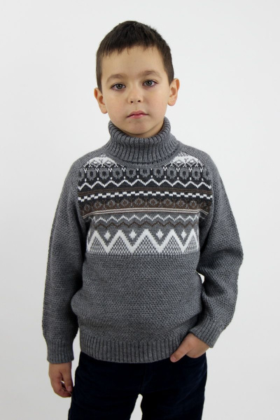 Свитер реглан-пагон из шерсти, демисезонный Полесье С9129-20 0С2238-Д43 152 св.серый - фото 1