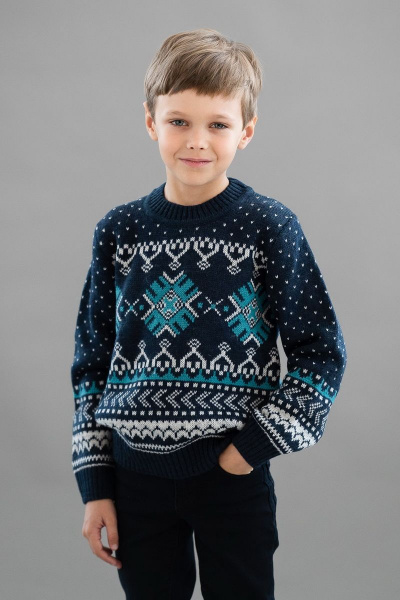 Джемпер из шерсти для мальчика, второй слой, демисезон Полесье С9296-18 9С0053-Д43 134,140 перламутровый_ночной - фото 2