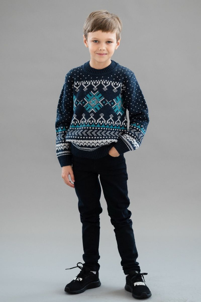 Джемпер из шерсти для мальчика, второй слой, демисезон Полесье С9296-18 9С0053-Д43 134,140 перламутровый_ночной - фото 1