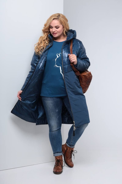 Пальто Shetti 2007-1 синий - фото 4