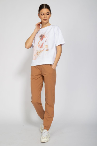 Футболка хлопковая с длинным рукавом и мягким кроем Kivviwear 4026.25 - фото 4